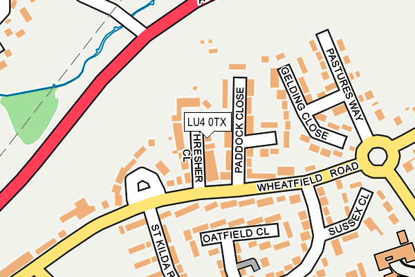 LU4 0TX map - OS OpenMap – Local (Ordnance Survey)