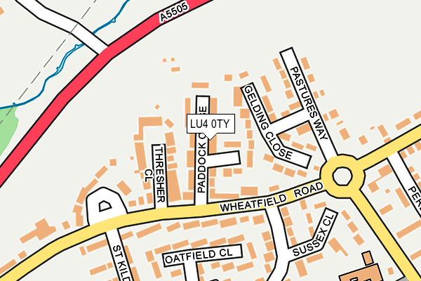 LU4 0TY map - OS OpenMap – Local (Ordnance Survey)