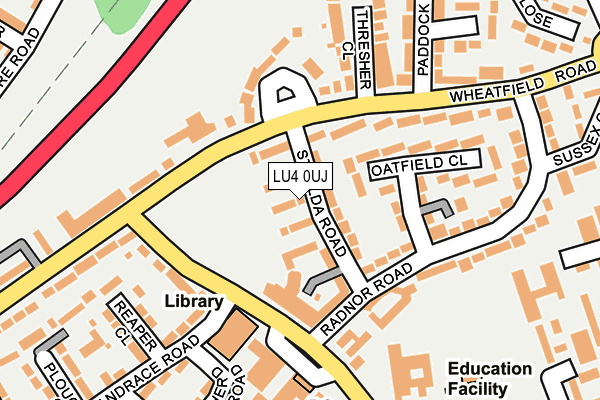 LU4 0UJ map - OS OpenMap – Local (Ordnance Survey)