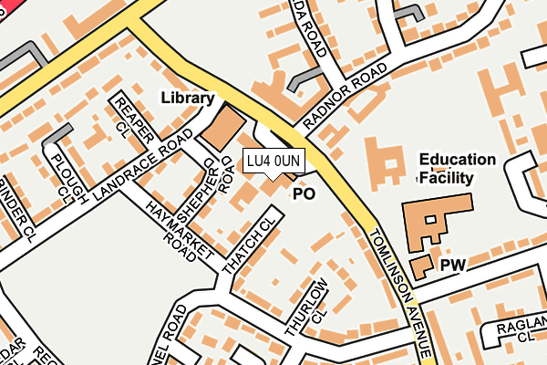 LU4 0UN map - OS OpenMap – Local (Ordnance Survey)