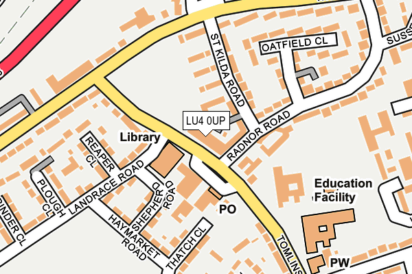 LU4 0UP map - OS OpenMap – Local (Ordnance Survey)
