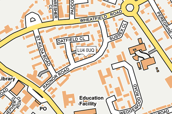 LU4 0UQ map - OS OpenMap – Local (Ordnance Survey)