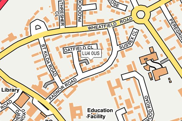 LU4 0US map - OS OpenMap – Local (Ordnance Survey)