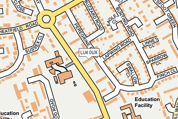 LU4 0UX map - OS OpenMap – Local (Ordnance Survey)