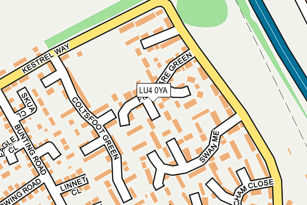 LU4 0YA map - OS OpenMap – Local (Ordnance Survey)