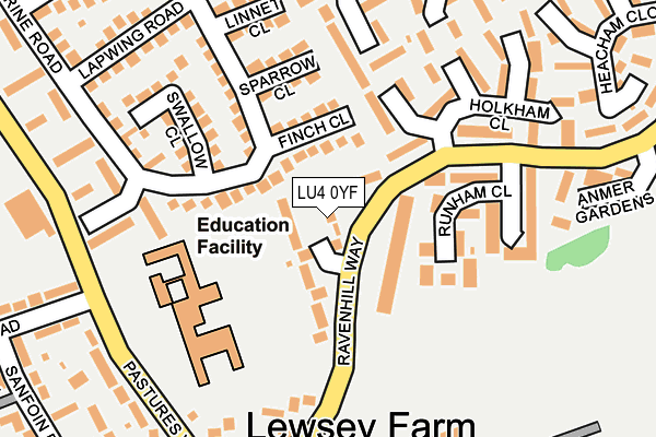 LU4 0YF map - OS OpenMap – Local (Ordnance Survey)