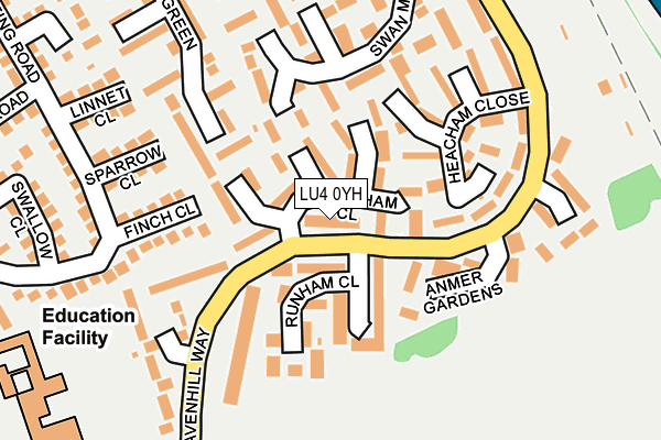 LU4 0YH map - OS OpenMap – Local (Ordnance Survey)