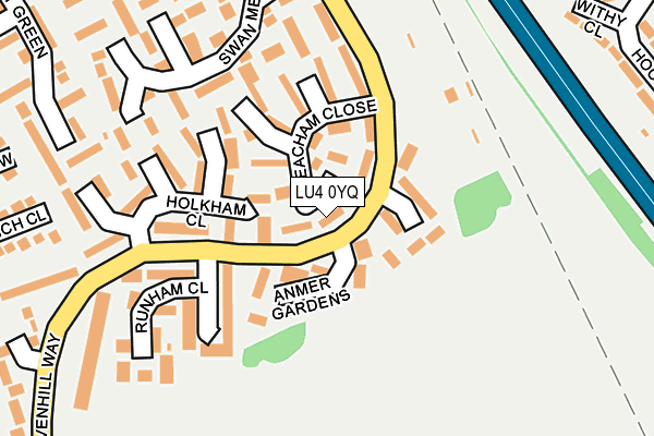 LU4 0YQ map - OS OpenMap – Local (Ordnance Survey)