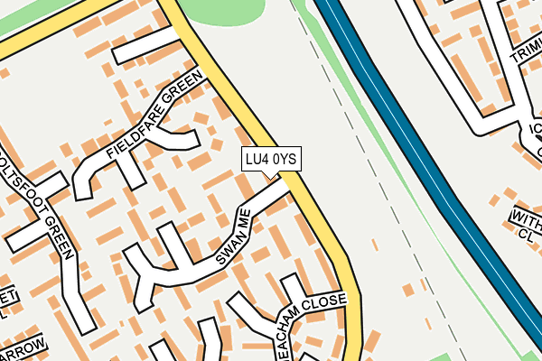 LU4 0YS map - OS OpenMap – Local (Ordnance Survey)