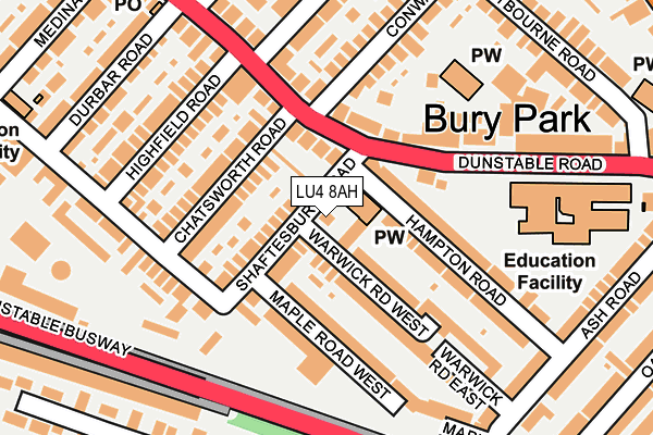 LU4 8AH map - OS OpenMap – Local (Ordnance Survey)