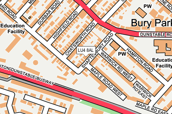 LU4 8AL map - OS OpenMap – Local (Ordnance Survey)
