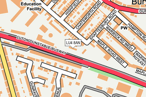 LU4 8AN map - OS OpenMap – Local (Ordnance Survey)