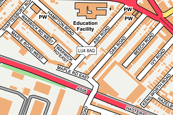 LU4 8AQ map - OS OpenMap – Local (Ordnance Survey)