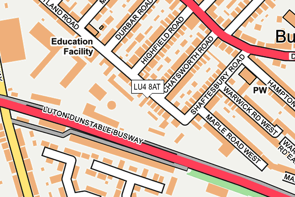 LU4 8AT map - OS OpenMap – Local (Ordnance Survey)