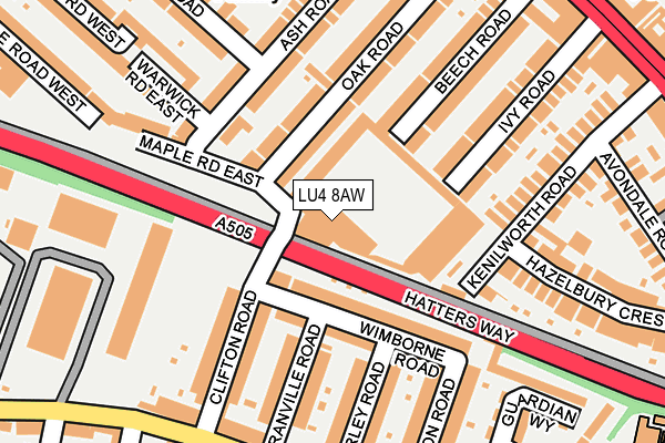 LU4 8AW map - OS OpenMap – Local (Ordnance Survey)