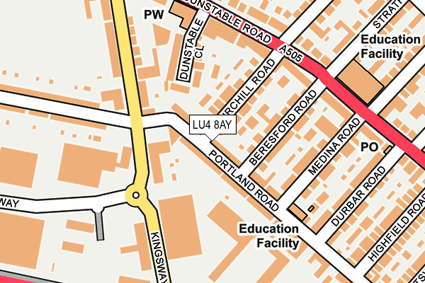 LU4 8AY map - OS OpenMap – Local (Ordnance Survey)