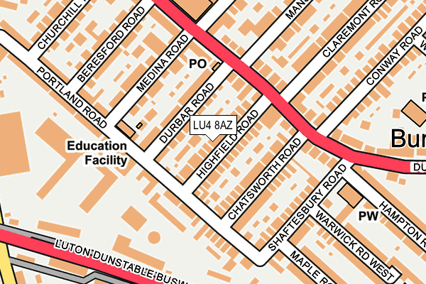 LU4 8AZ map - OS OpenMap – Local (Ordnance Survey)