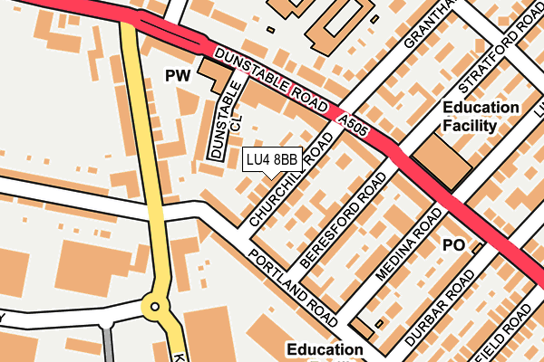 LU4 8BB map - OS OpenMap – Local (Ordnance Survey)