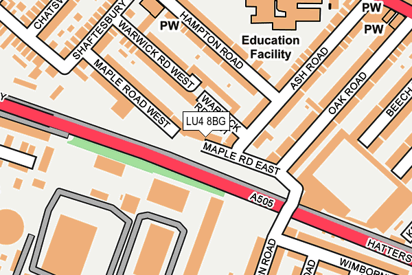 LU4 8BG map - OS OpenMap – Local (Ordnance Survey)