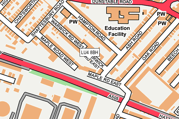 LU4 8BH map - OS OpenMap – Local (Ordnance Survey)