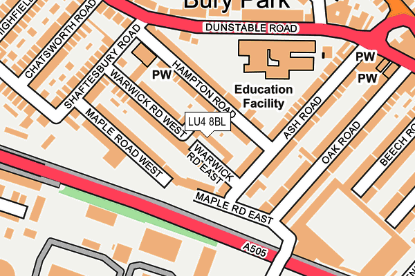 LU4 8BL map - OS OpenMap – Local (Ordnance Survey)