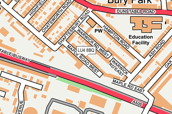 LU4 8BQ map - OS OpenMap – Local (Ordnance Survey)