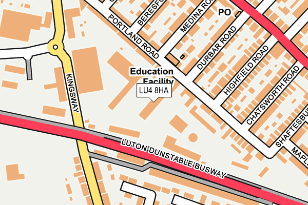 LU4 8HA map - OS OpenMap – Local (Ordnance Survey)