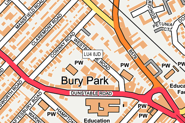 LU4 8JD map - OS OpenMap – Local (Ordnance Survey)