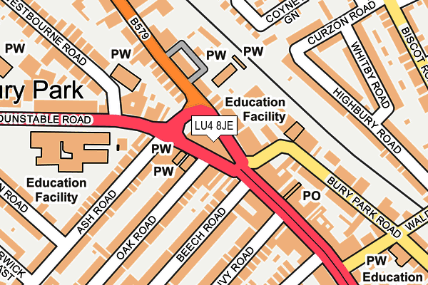 LU4 8JE map - OS OpenMap – Local (Ordnance Survey)