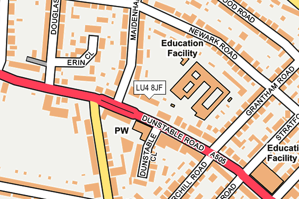 LU4 8JF map - OS OpenMap – Local (Ordnance Survey)