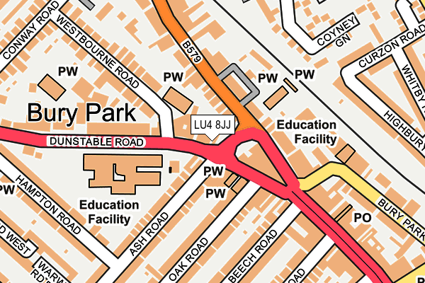 LU4 8JJ map - OS OpenMap – Local (Ordnance Survey)