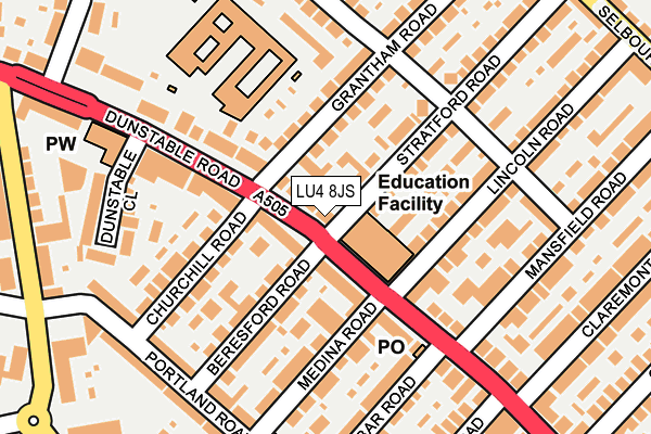 LU4 8JS map - OS OpenMap – Local (Ordnance Survey)