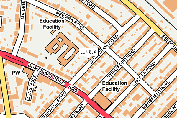 LU4 8JX map - OS OpenMap – Local (Ordnance Survey)