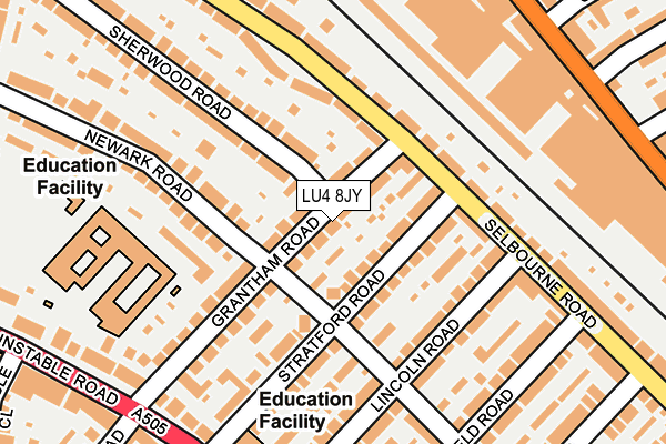 LU4 8JY map - OS OpenMap – Local (Ordnance Survey)