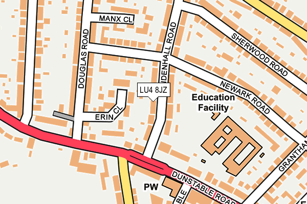 LU4 8JZ map - OS OpenMap – Local (Ordnance Survey)