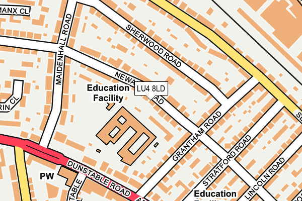 LU4 8LD map - OS OpenMap – Local (Ordnance Survey)
