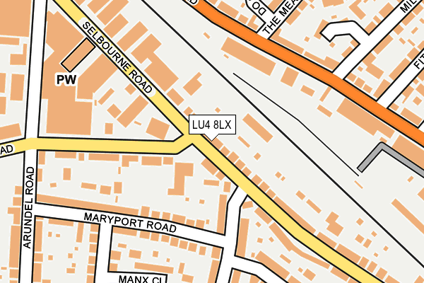 LU4 8LX map - OS OpenMap – Local (Ordnance Survey)