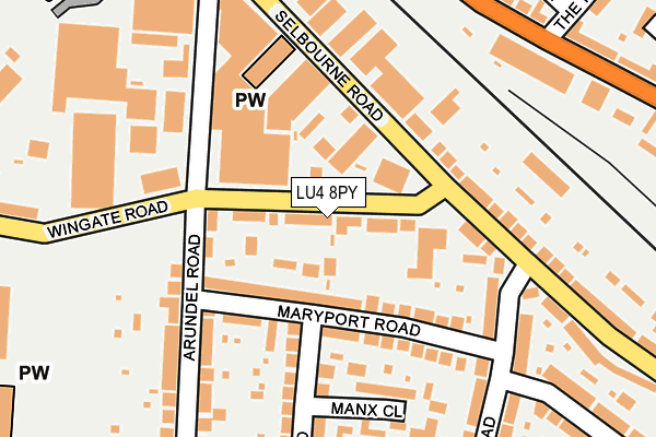LU4 8PY map - OS OpenMap – Local (Ordnance Survey)