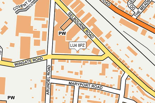 LU4 8PZ map - OS OpenMap – Local (Ordnance Survey)