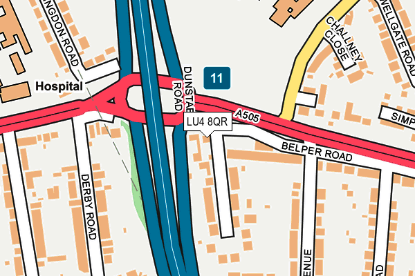 LU4 8QR map - OS OpenMap – Local (Ordnance Survey)