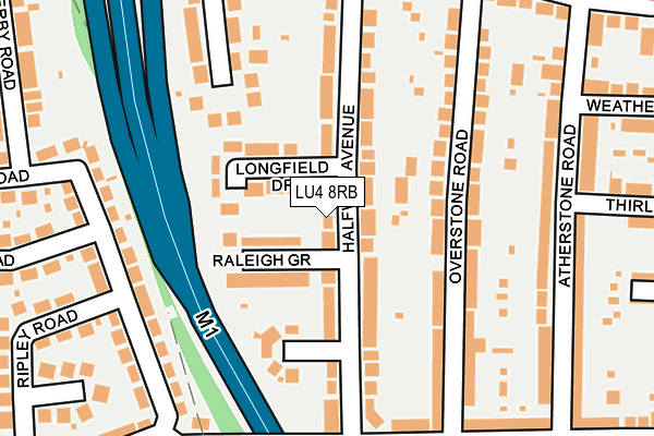 LU4 8RB map - OS OpenMap – Local (Ordnance Survey)