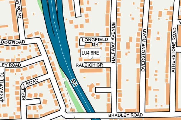LU4 8RE map - OS OpenMap – Local (Ordnance Survey)