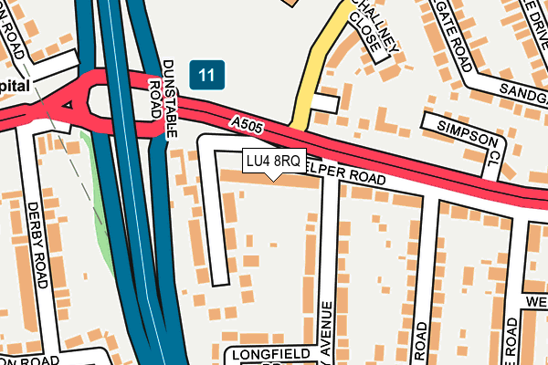 LU4 8RQ map - OS OpenMap – Local (Ordnance Survey)