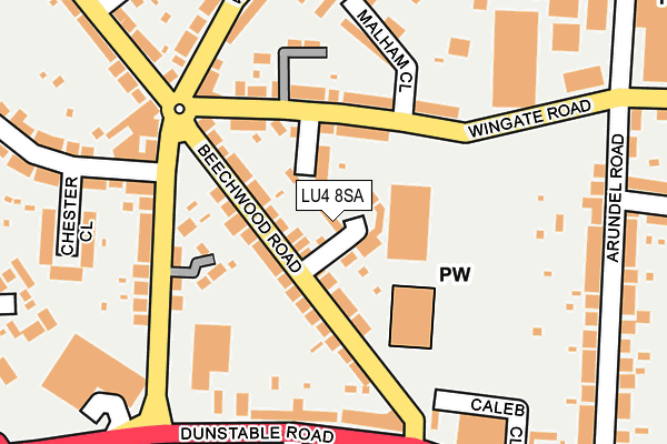 LU4 8SA map - OS OpenMap – Local (Ordnance Survey)