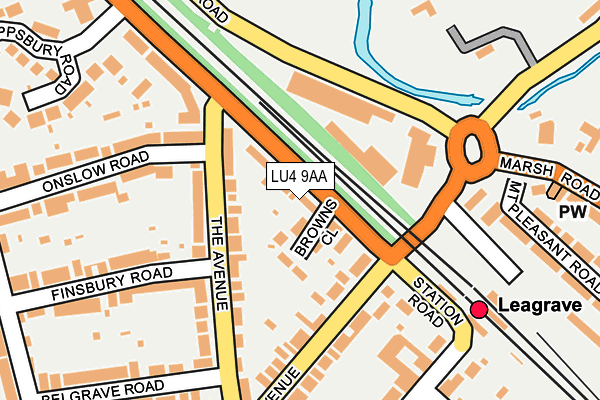 LU4 9AA map - OS OpenMap – Local (Ordnance Survey)