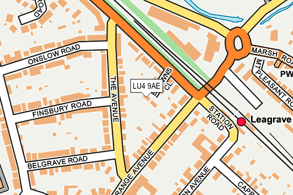 LU4 9AE map - OS OpenMap – Local (Ordnance Survey)
