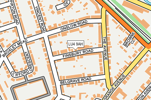 LU4 9AH map - OS OpenMap – Local (Ordnance Survey)
