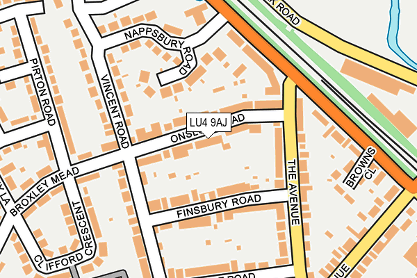 LU4 9AJ map - OS OpenMap – Local (Ordnance Survey)