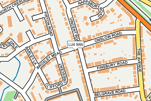 LU4 9AN map - OS OpenMap – Local (Ordnance Survey)