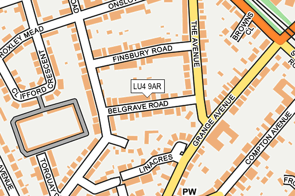 LU4 9AR map - OS OpenMap – Local (Ordnance Survey)